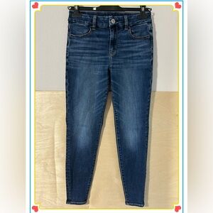American Eagle Next Level Stretch Curvy Jegging Dark Blue Wash Size 2 Short
